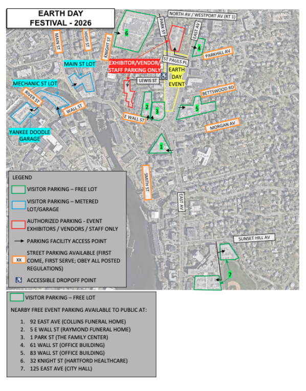 Norwalk Earth Day Festival Parking Map